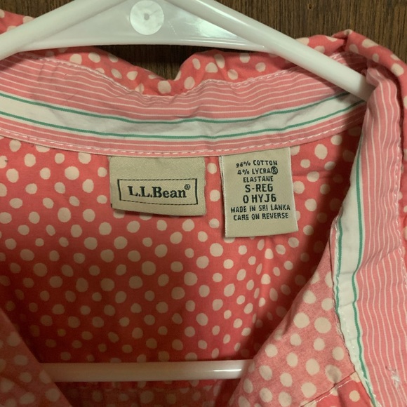 Ll bean polka dot button down - Picture 3 of 3